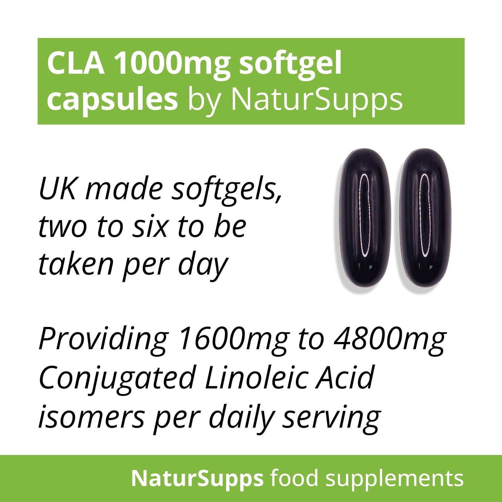 Conjugated Linoleic Acid 1000mg (CLA) Supplement, Omega 6 High Strength CLA Softgels
