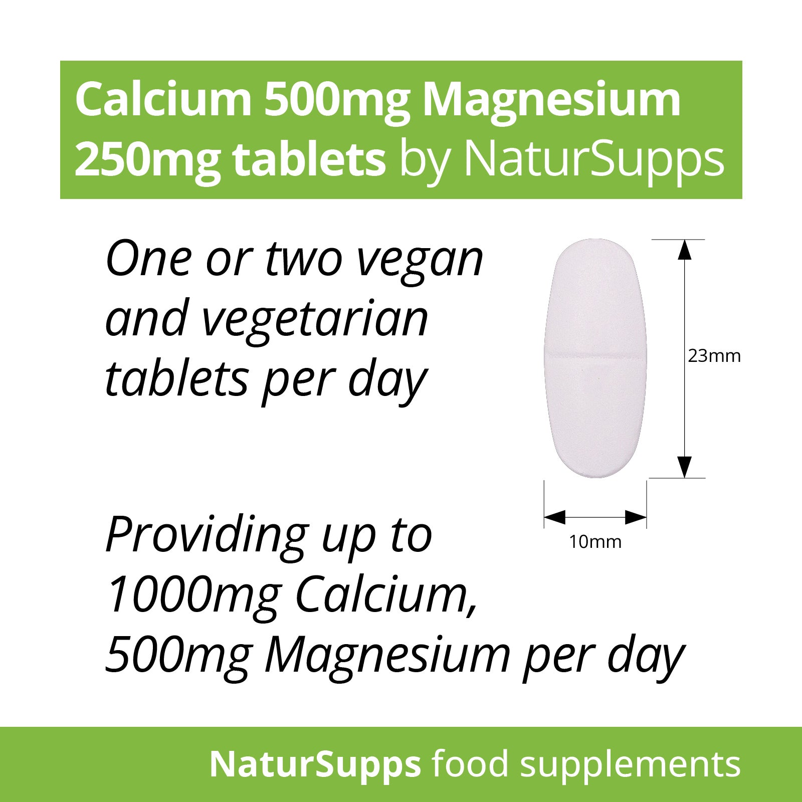 Calcium 500mg & Magnesium 250mg Vegetarian Tablets