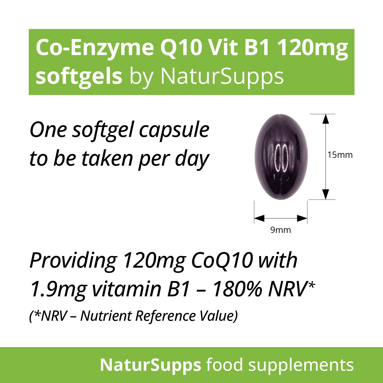 Co Enzyme Q10 120mg Softgels Supplement with Vitamin B1