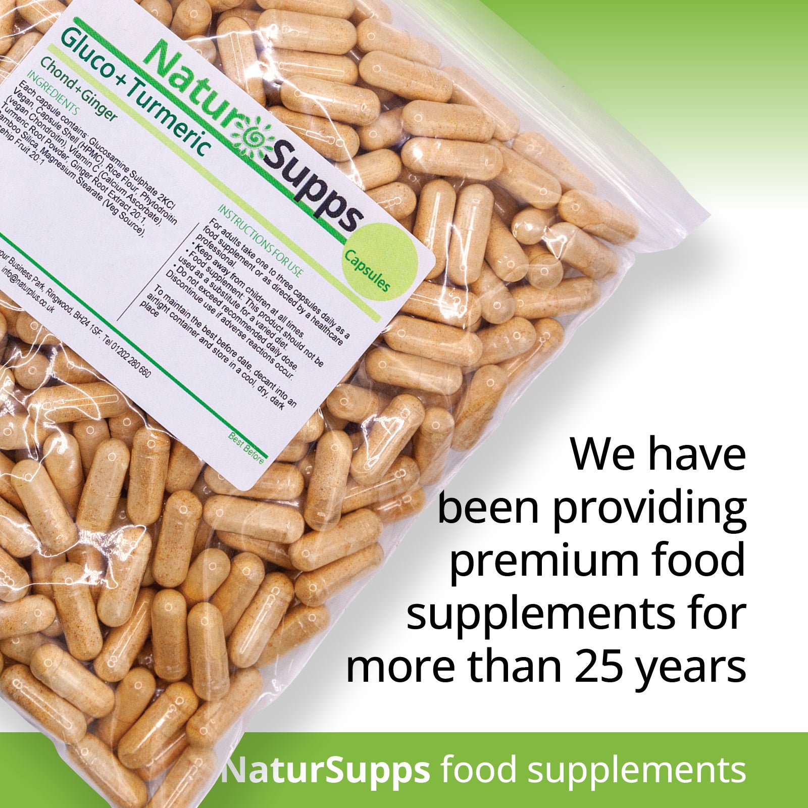 Glucosamine, Chondroitin, Vitamin C & Turmeric Complex Capsules