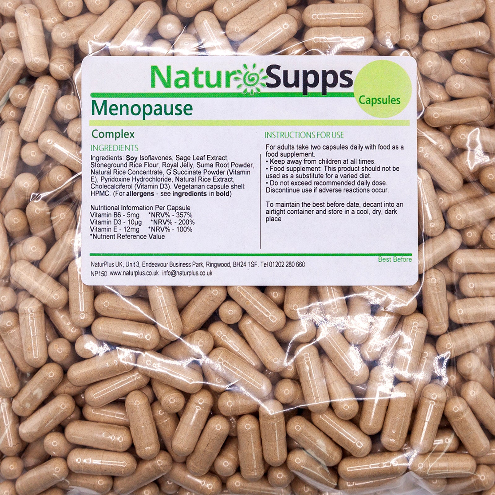 Menopause, SOYA Isoflavones with Sage, Ginseng & Royal Jelly, MenoControl Capsules