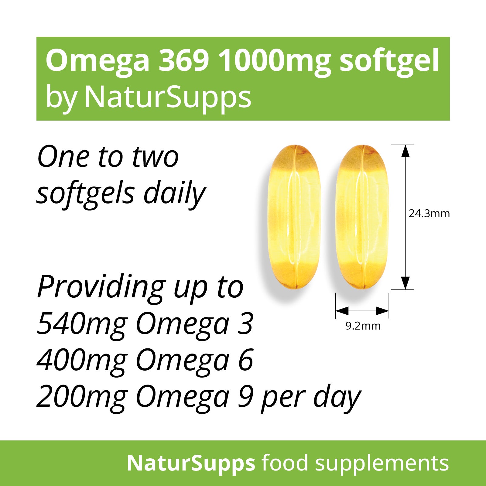 Omega 369 Capsules 1000mg, Omega 3 6 9 Softgels, Fish, Flaxseed & Sunflower Seed Oils