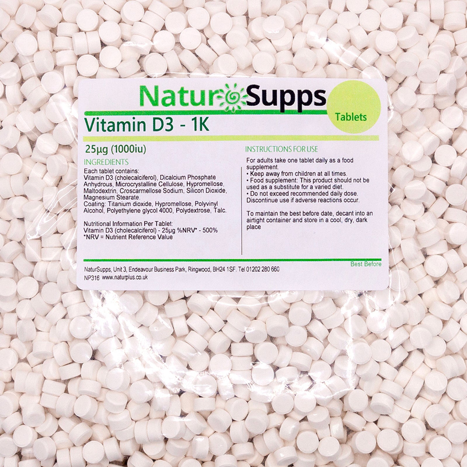 Vitamin D3 1000iu Vegetarian Tablets