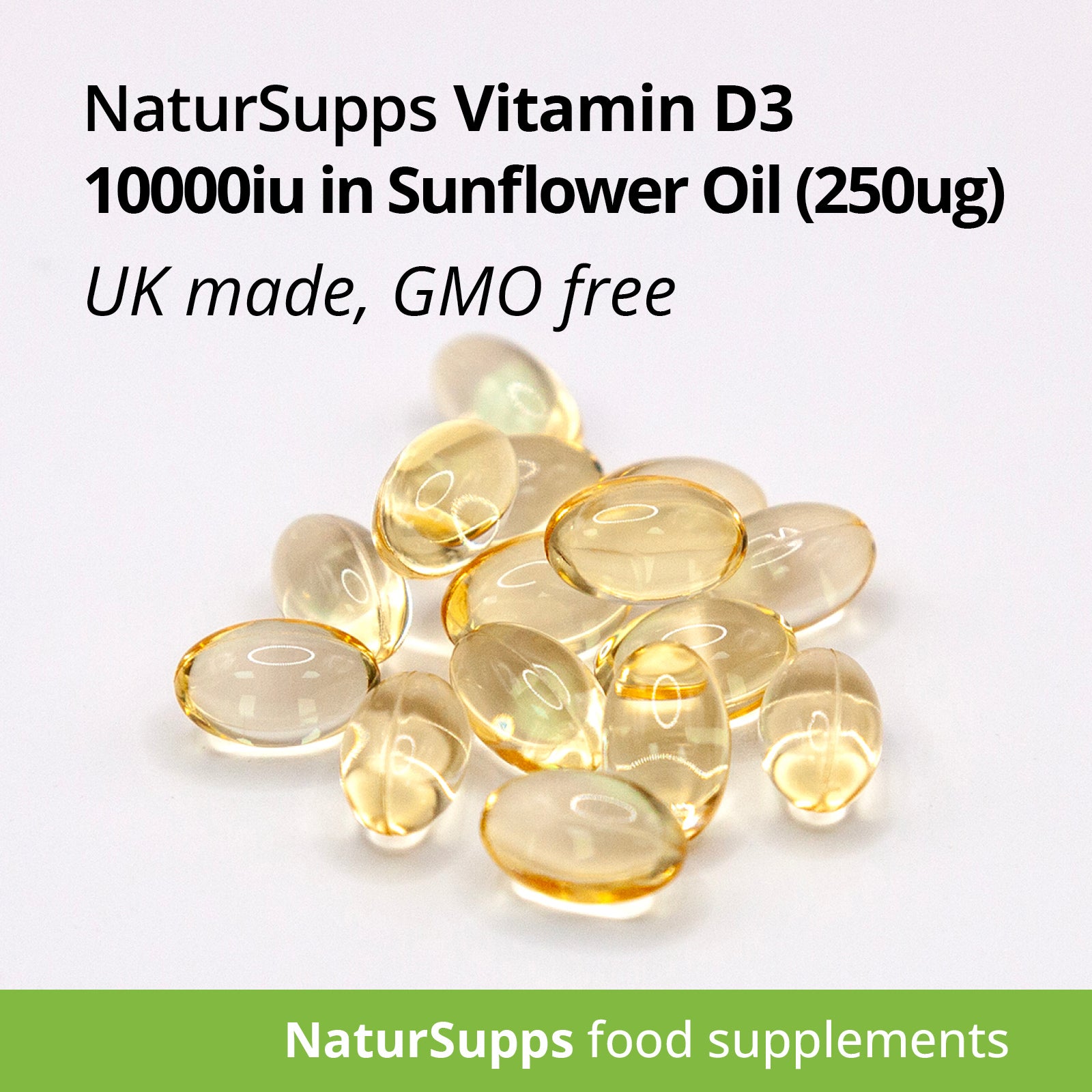 Vitamin D3 10,000iu Capsules - Vitamin D Supplements for Bones, Teeth & Immune System