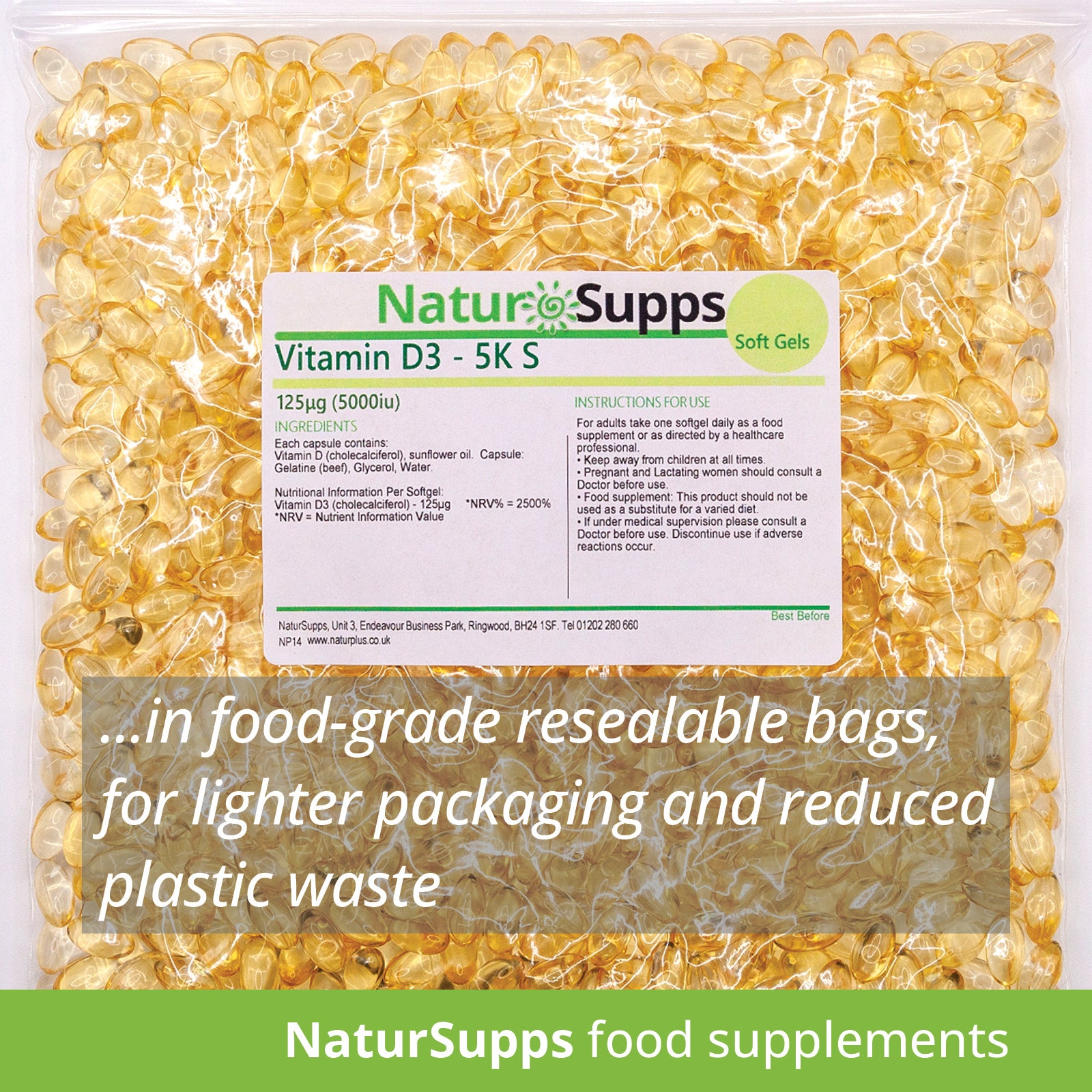 Vitamin D3 5000 iu Capsules, Cholecalciferol Vitamin D Supplements for Bones, Immune System & Muscle Function