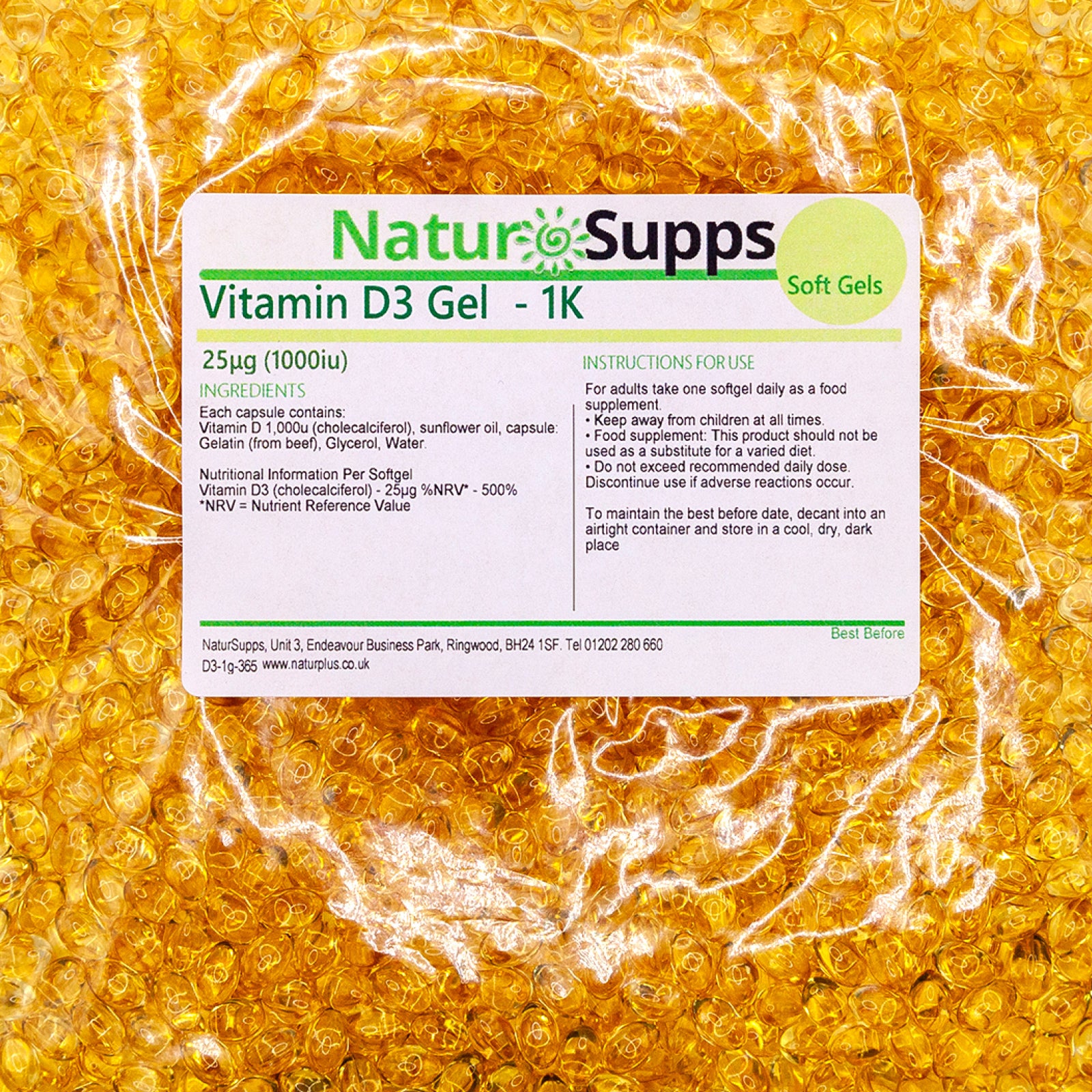 Vitamin D3 Softgels 1000iu - 25μg