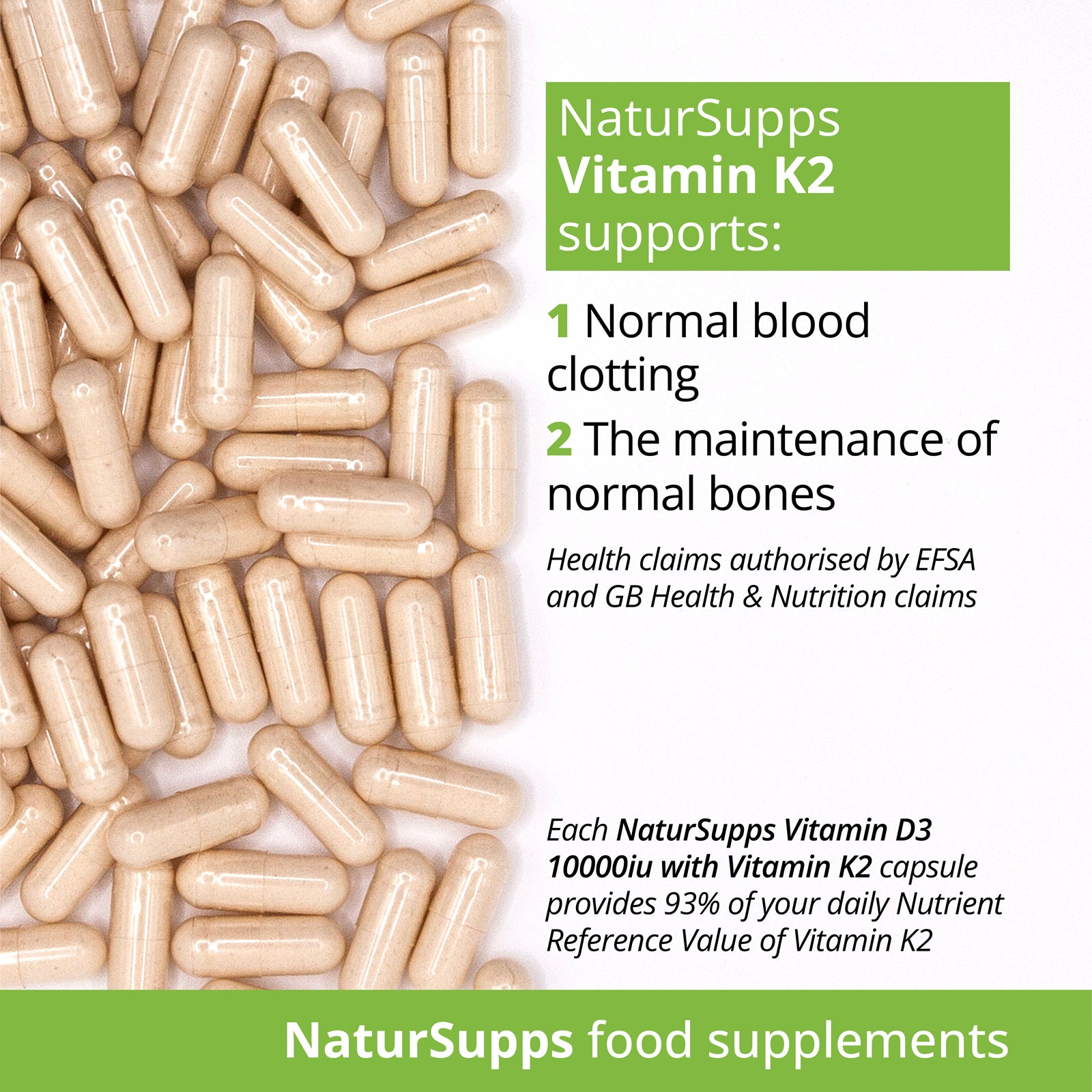 Vitamin D3 10.000iu and Vitamin K2 Capsules