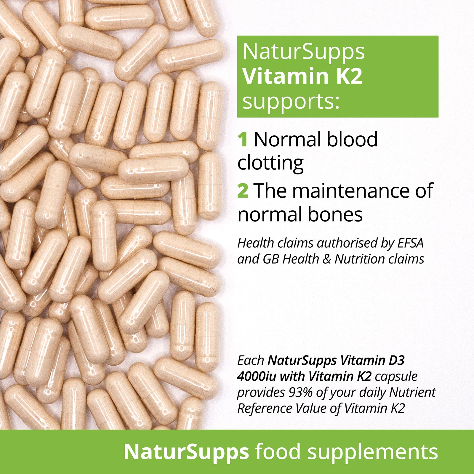 Vitamin D3 4.000iu and Vitamin K2 Capsules