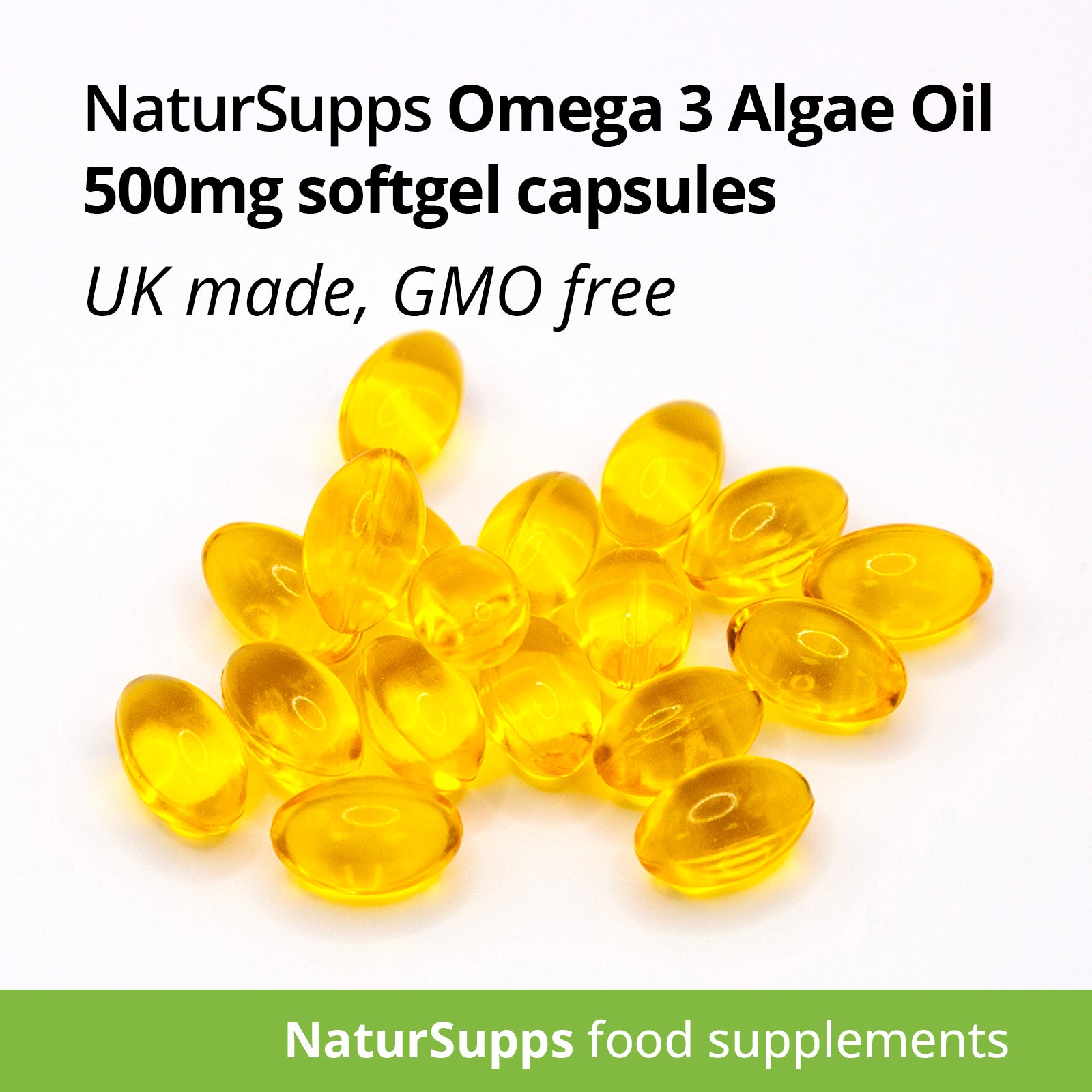 Algae Oil Omega 3 Capsules 500mg, Vegetarian & Vegan Fish Free Omega 3 Fatty Acid