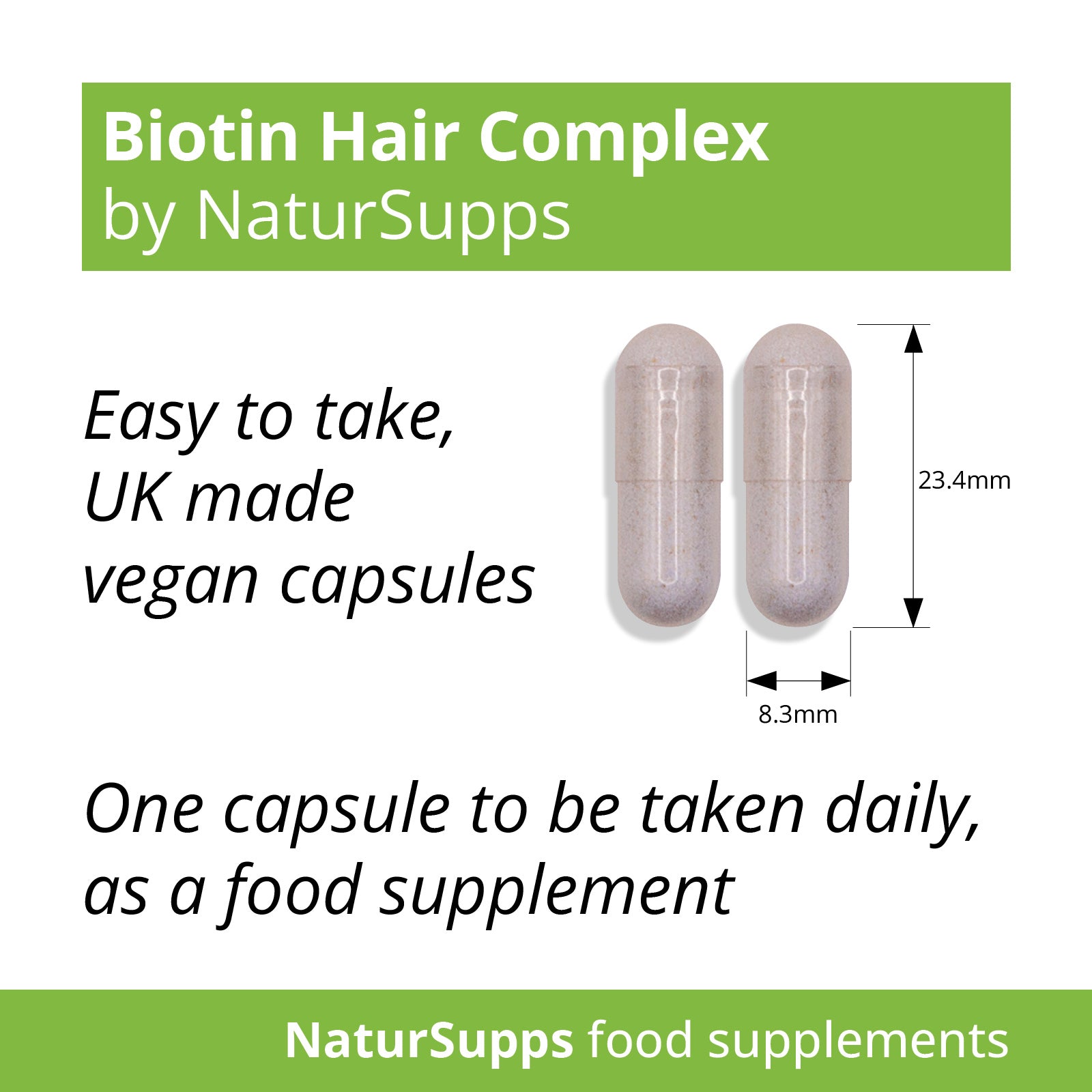 Biotin Hair Complex Capsules - Vegan and Vegetarian