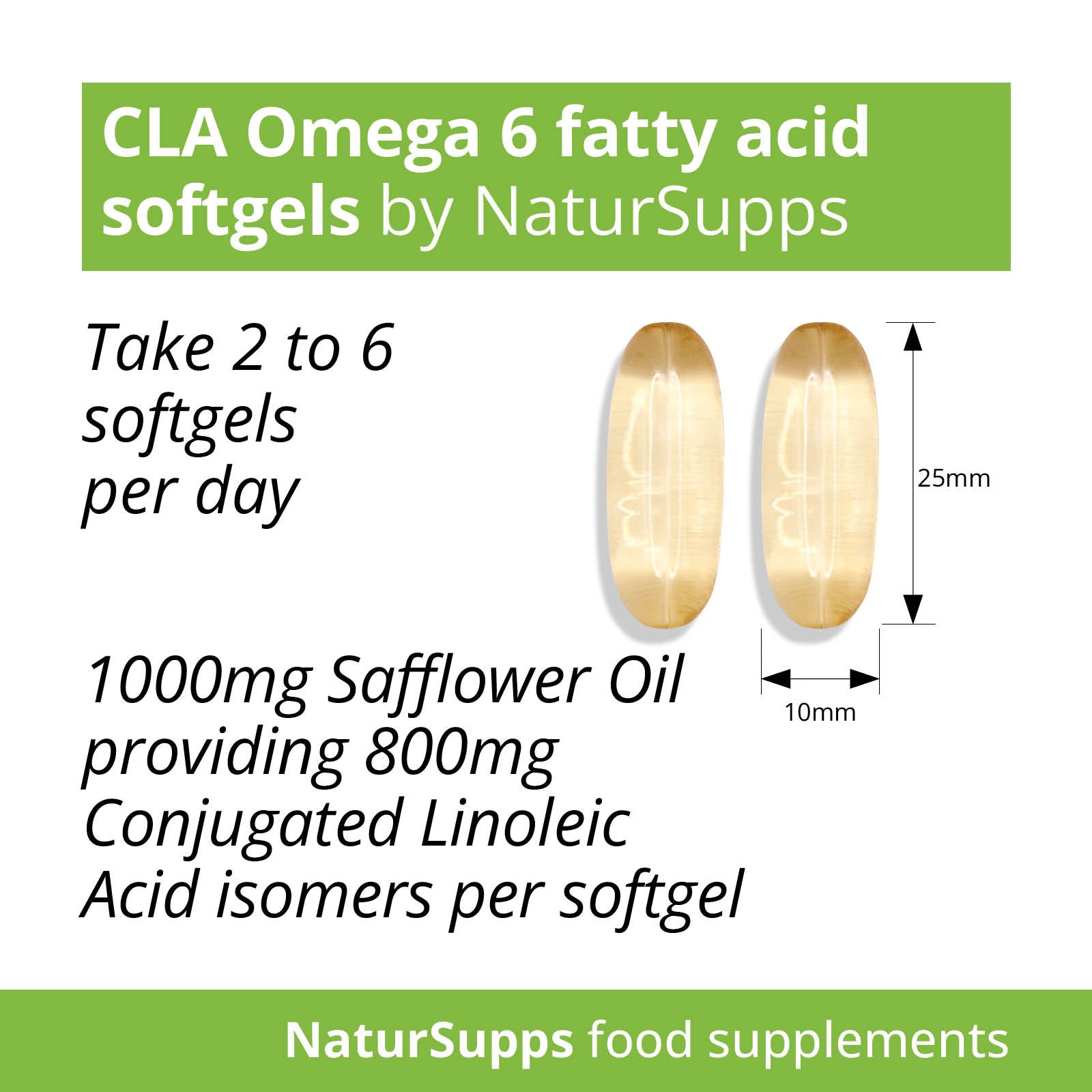 Conjugated Linoleic Acid 1000mg (CLA) Supplement, Omega 6 High Strength CLA Softgels