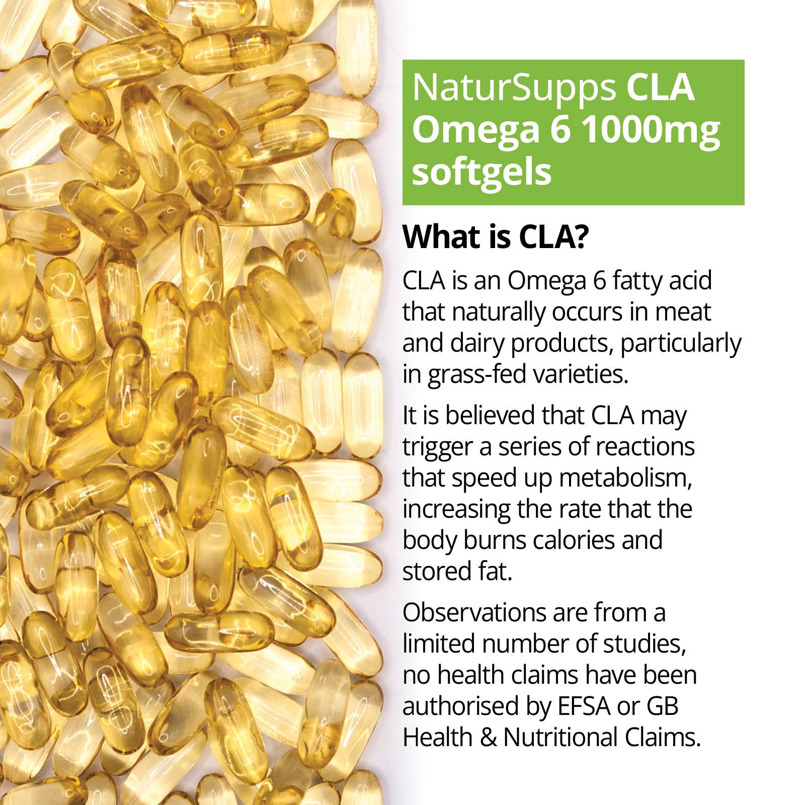 Conjugated Linoleic Acid 1000mg (CLA) Supplement, Omega 6 High Strength CLA Softgels