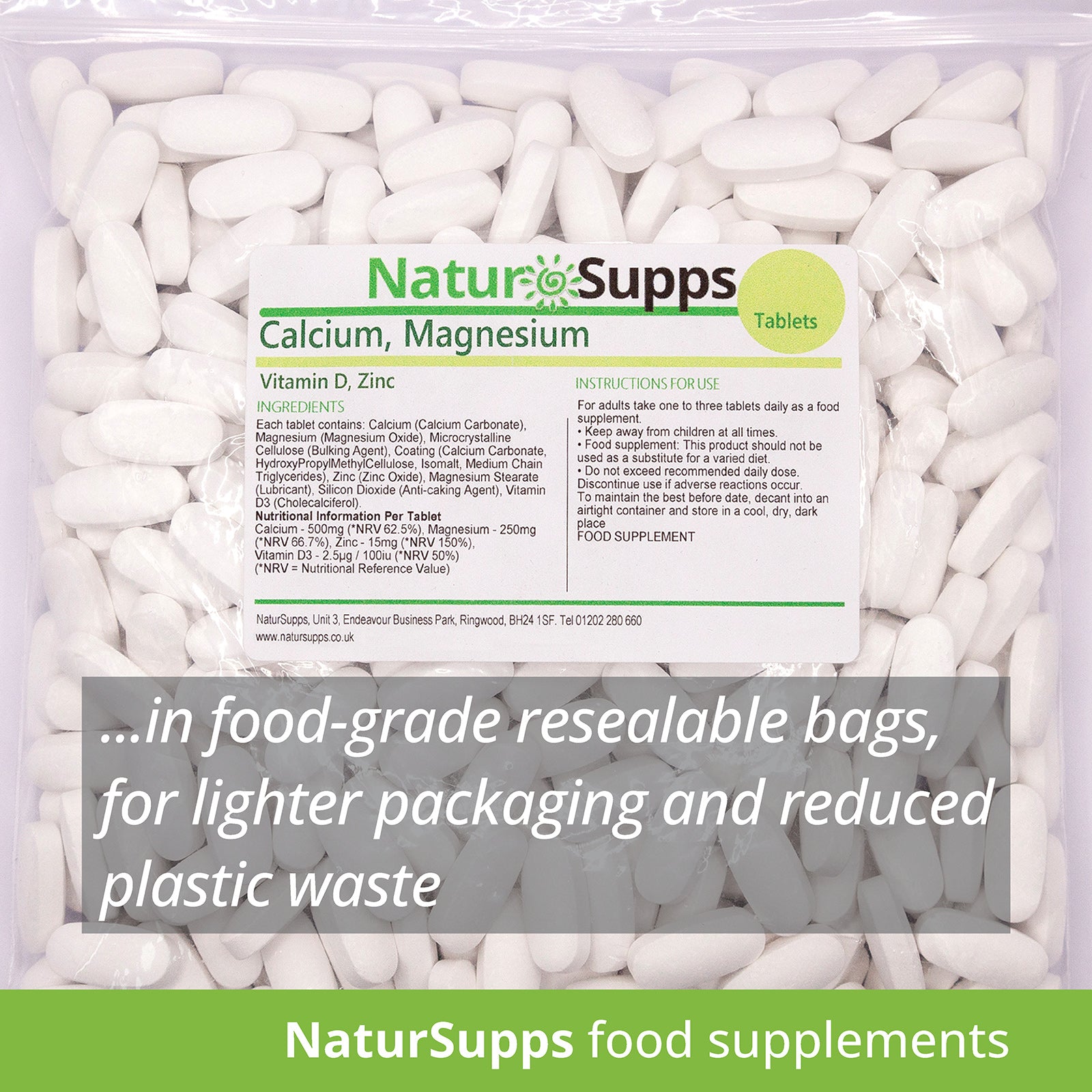 Calcium, Magnesium, Vitamin D3 and Zinc