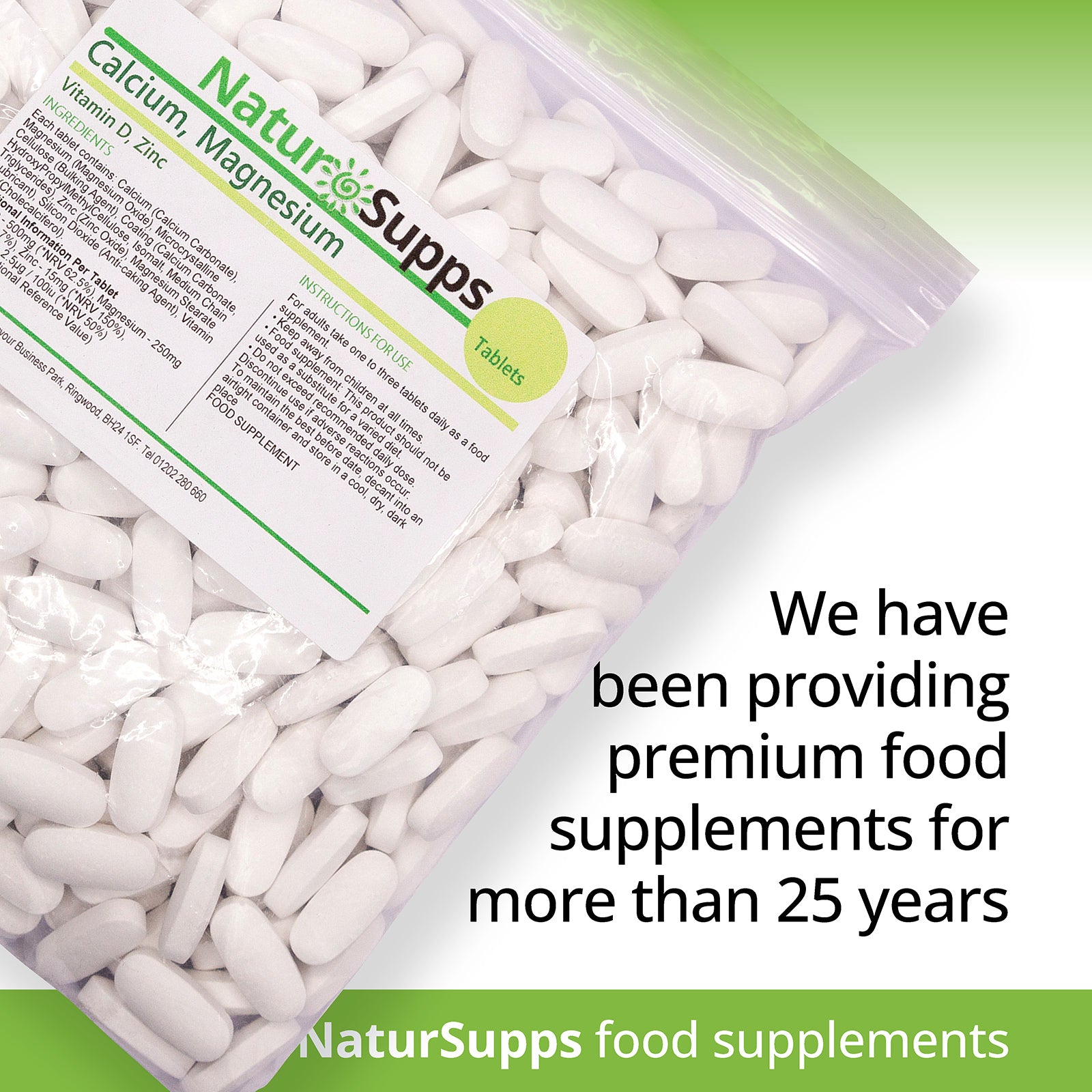 Calcium, Magnesium, Vitamin D3 and Zinc