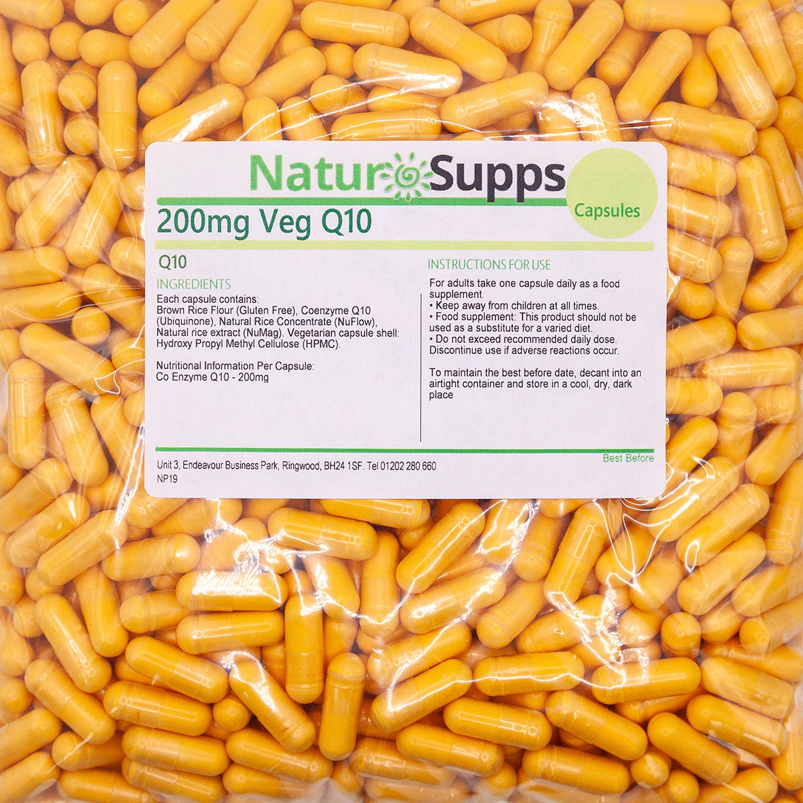 Vegetarian and Vegan Co Enzyme Q10 200mg capsules