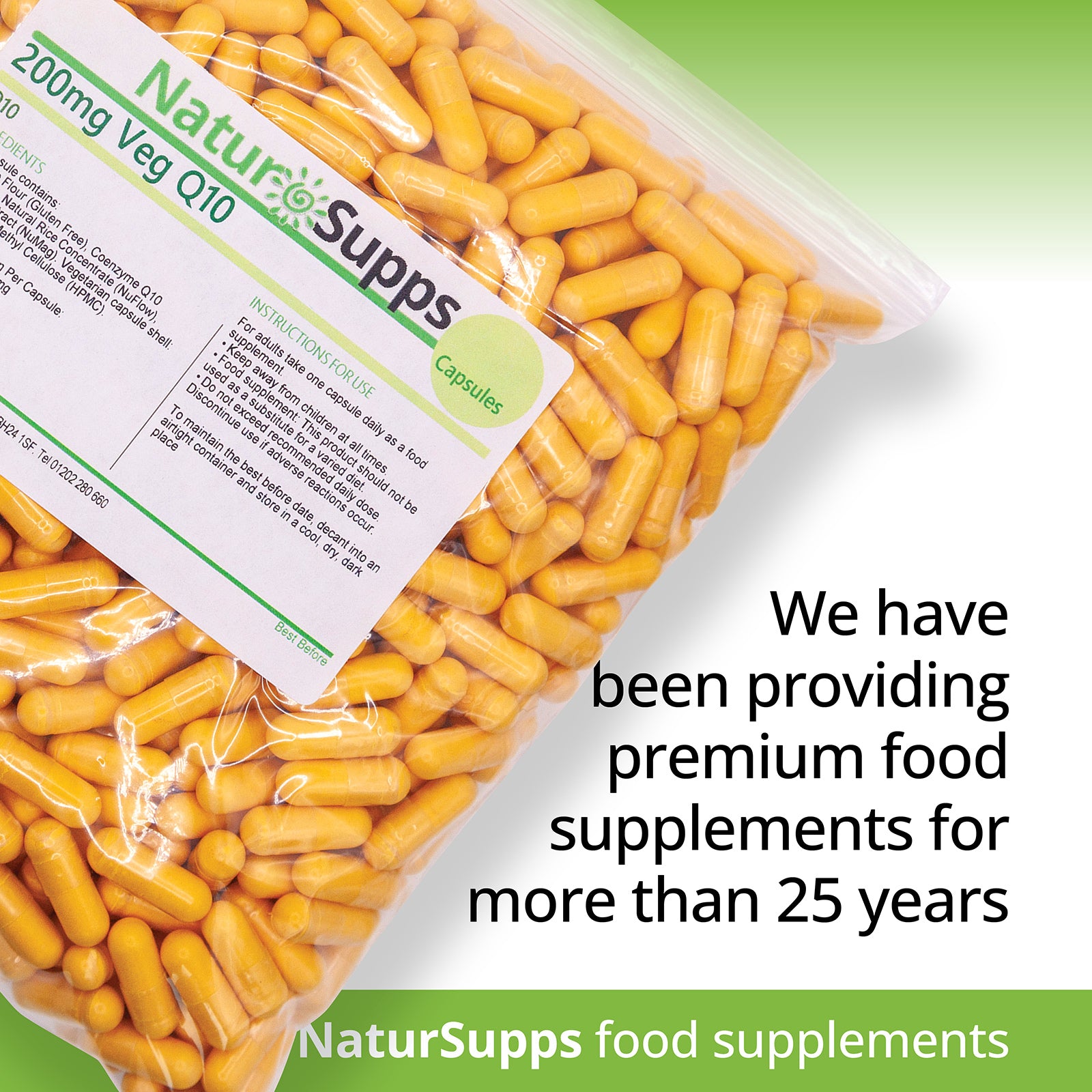 Vegetarian and Vegan Co Enzyme Q10 200mg capsules