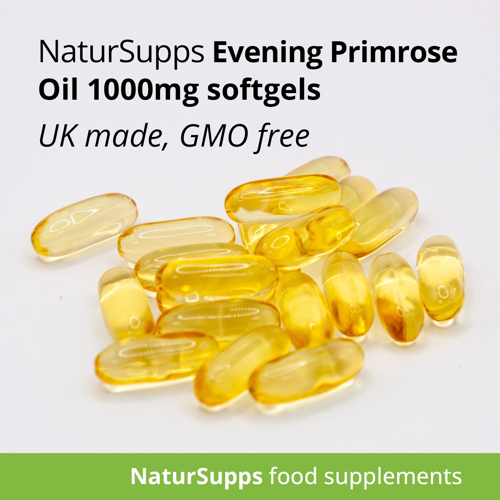 Evening Primrose Oil Capsules 1000mg, Omega 6 Cold Pressed, High Strength GLA