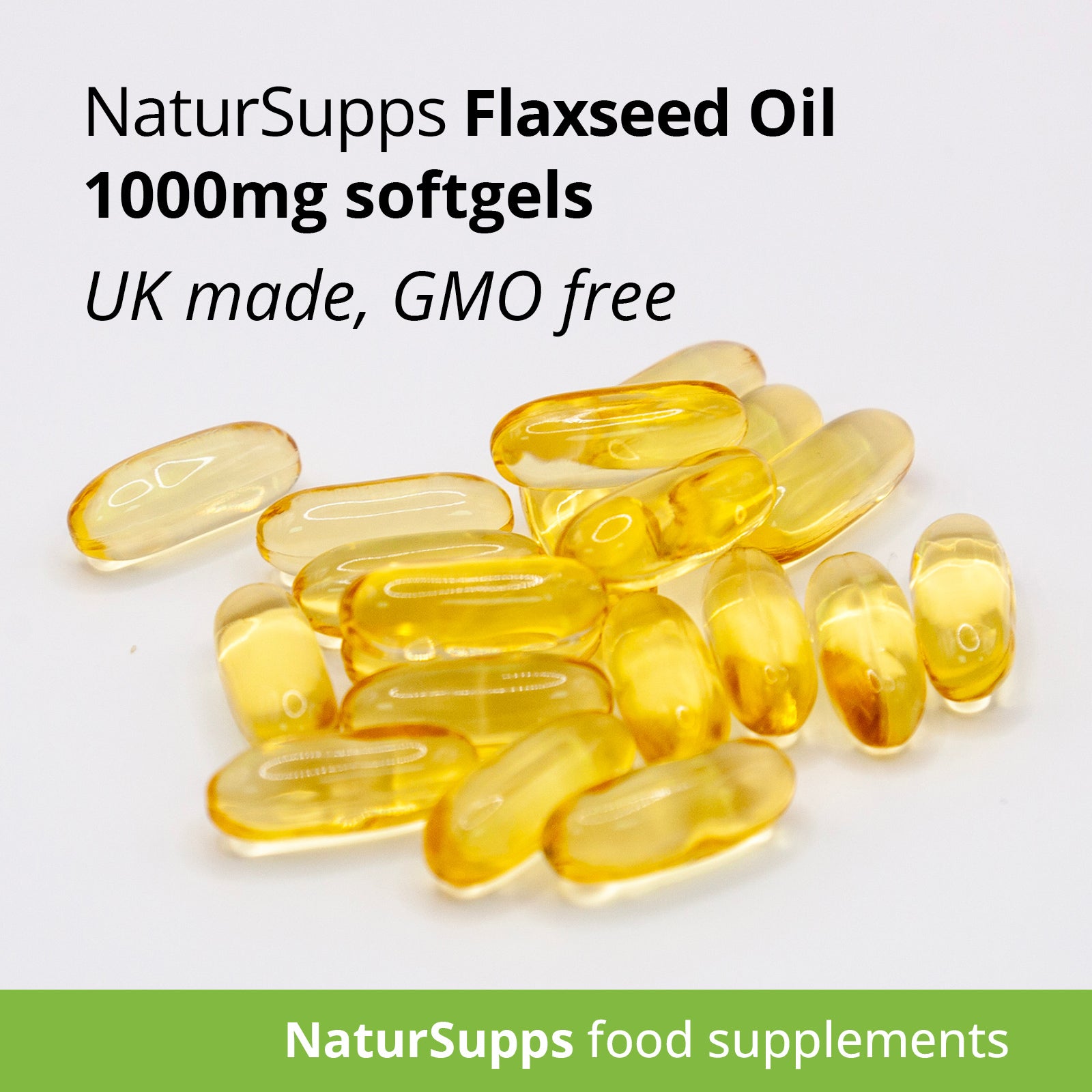 Flaxseed Oil Capsules 1000mg, Cold Pressed Omega 3 6 9 High Absorption Softgels