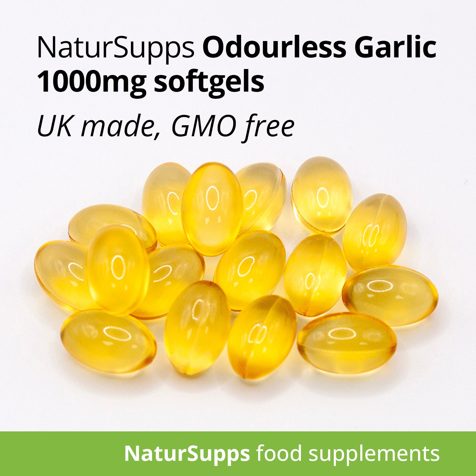 Odourless Garlic Capsules 1000mg High Absorbtion Odourless Garlic Oil in Softgels