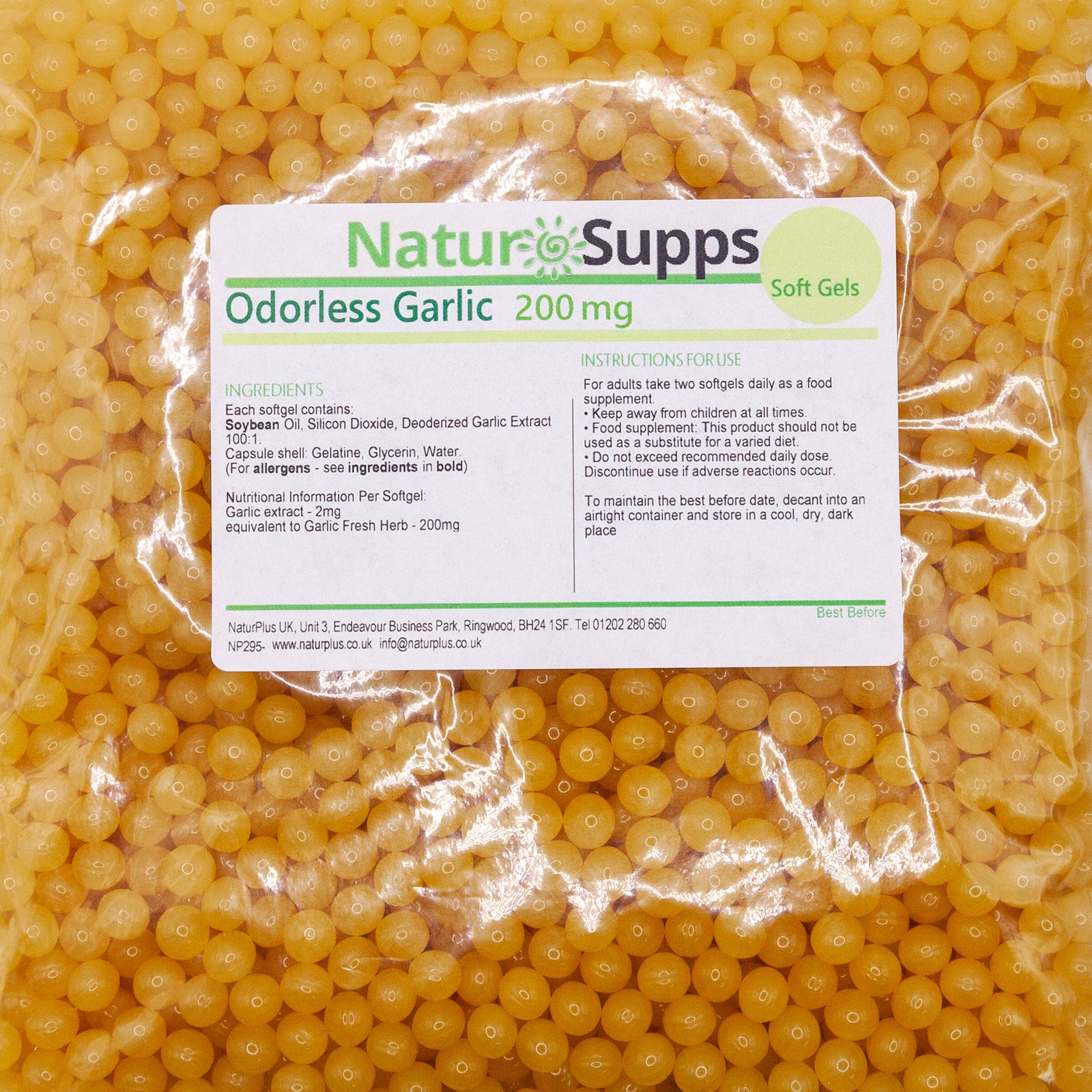 Odourless Garlic Capsules 200mg High Absorption Odourless Garlic Supplements