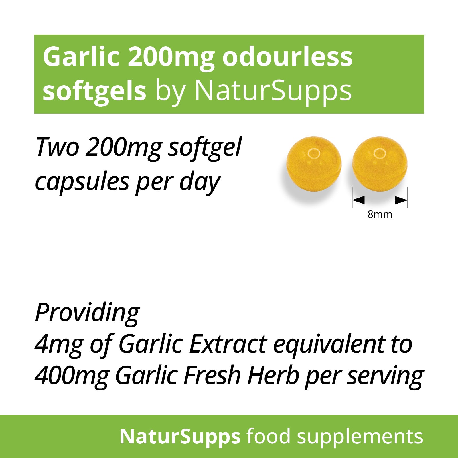 Odourless Garlic Capsules 200mg High Absorption Odourless Garlic Supplements