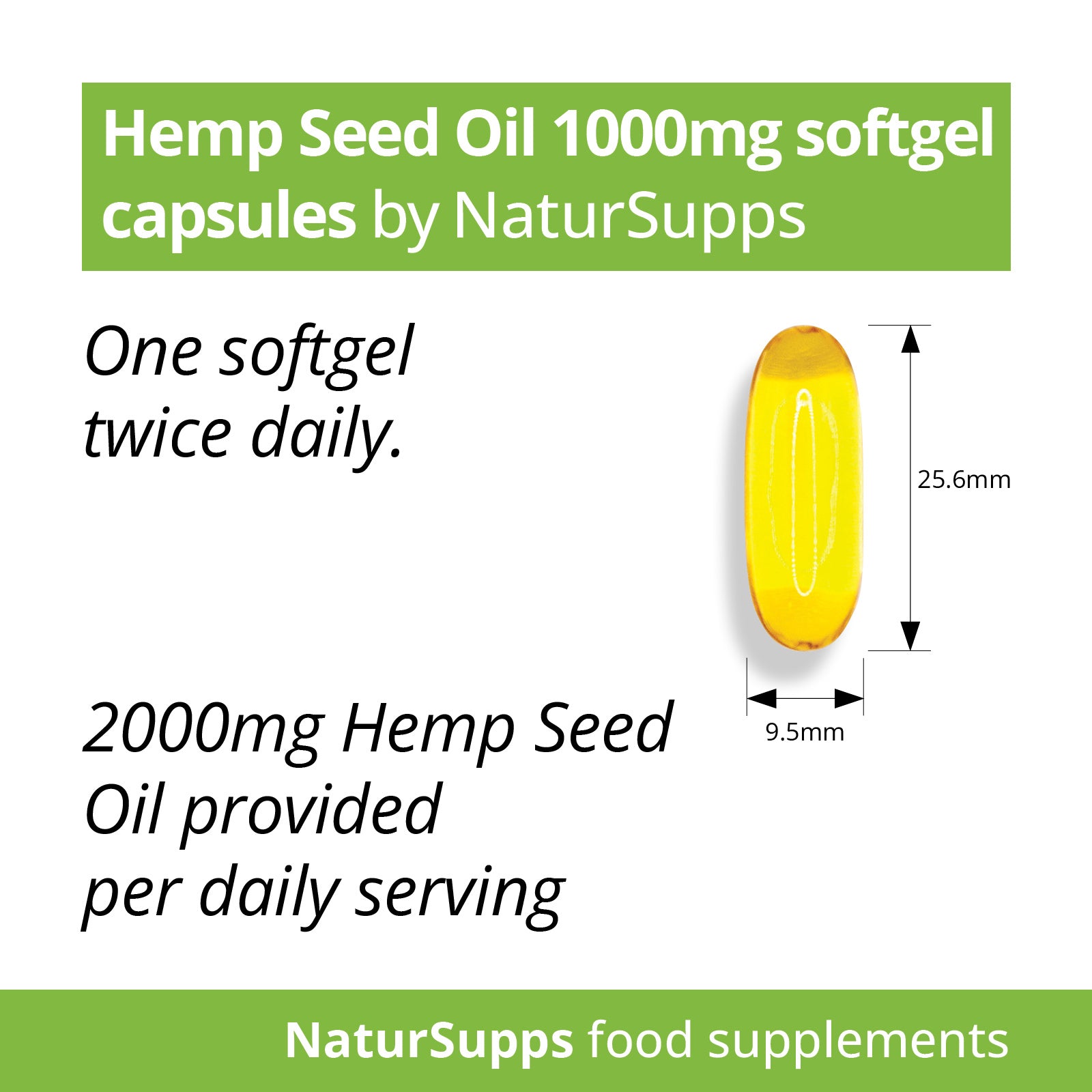 Hemp Seed Oil Capsules 1000mg  - Cold Pressed