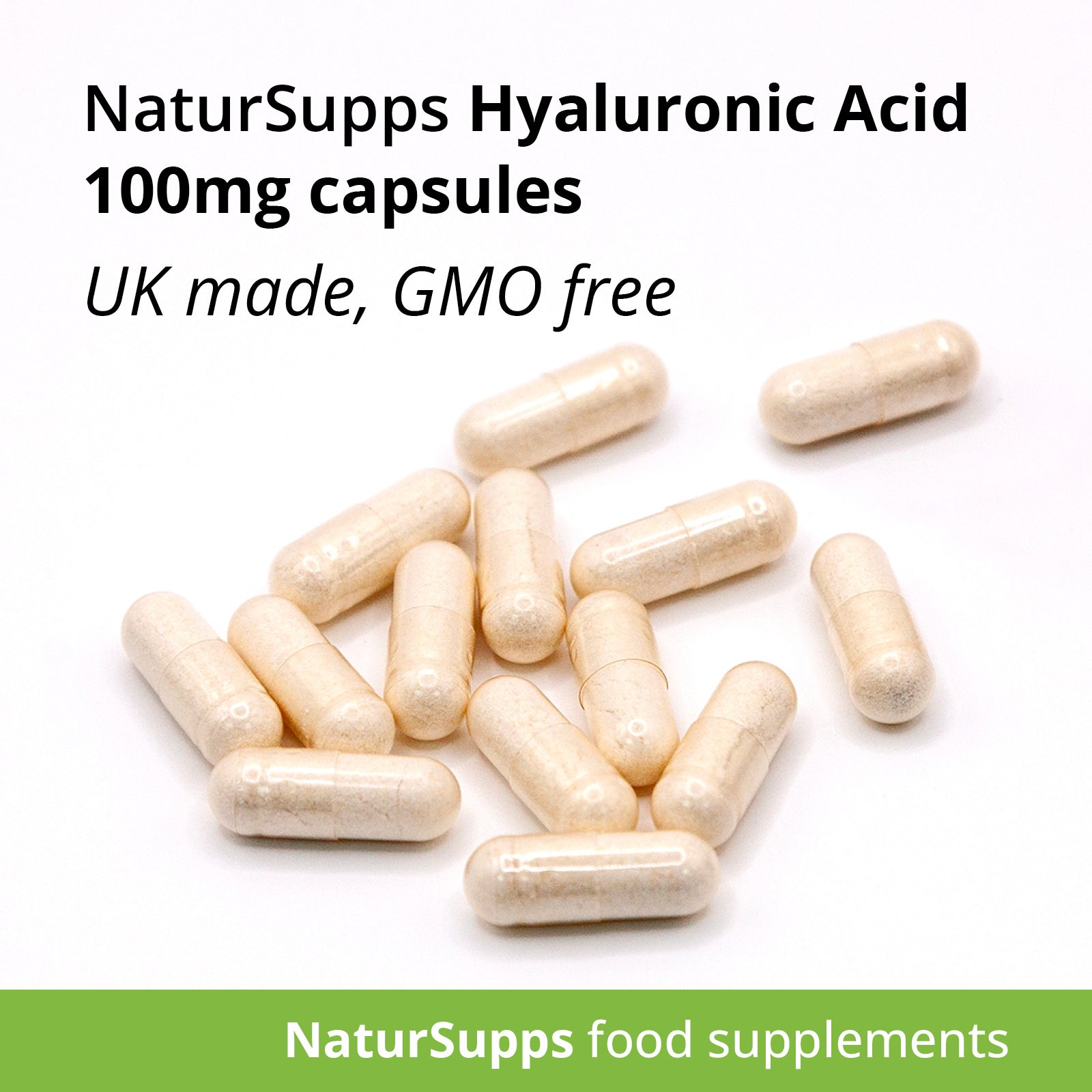 Hyaluronic Acid Capsules 100mg, All Natural Vegetarian & Vegan Supplement