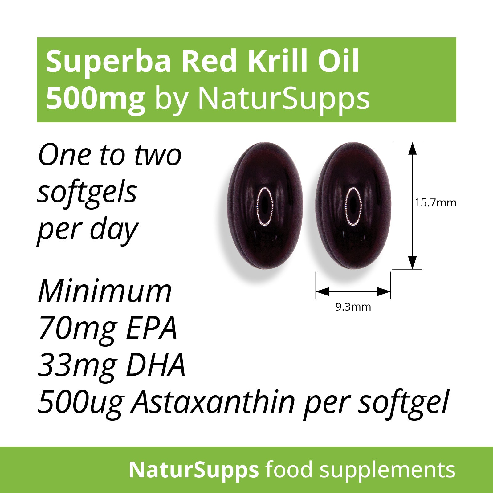Red Krill Oil Capsules, 500mg - Omega 3 Krill Oil High Phospholipids, DHA, EPA