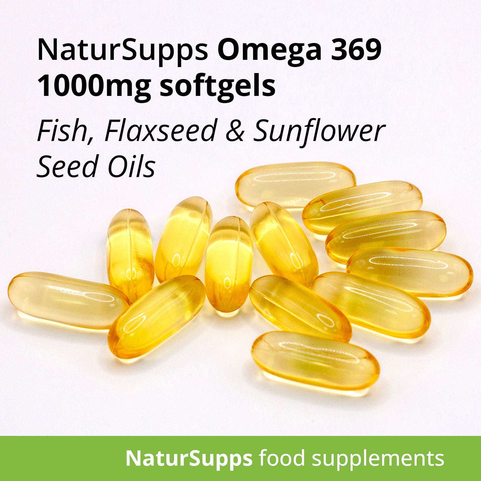 Omega 369 Capsules 1000mg, Omega 3 6 9 Softgels, Fish, Flaxseed & Sunflower Seed Oils