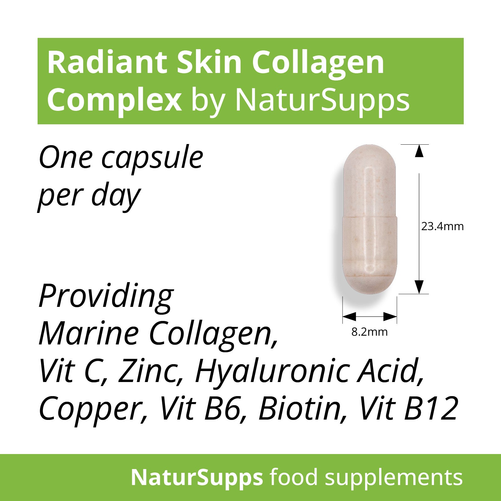 Marine Collagen with Biotin, Hyaluronic Acid, Mineral Zinc and Vitamin C