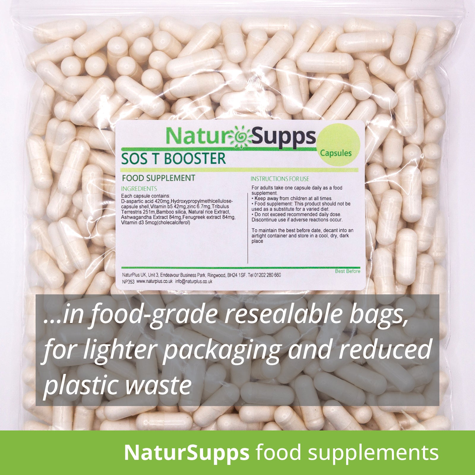 SOS T Booster Vegetarian & Vegan capsules