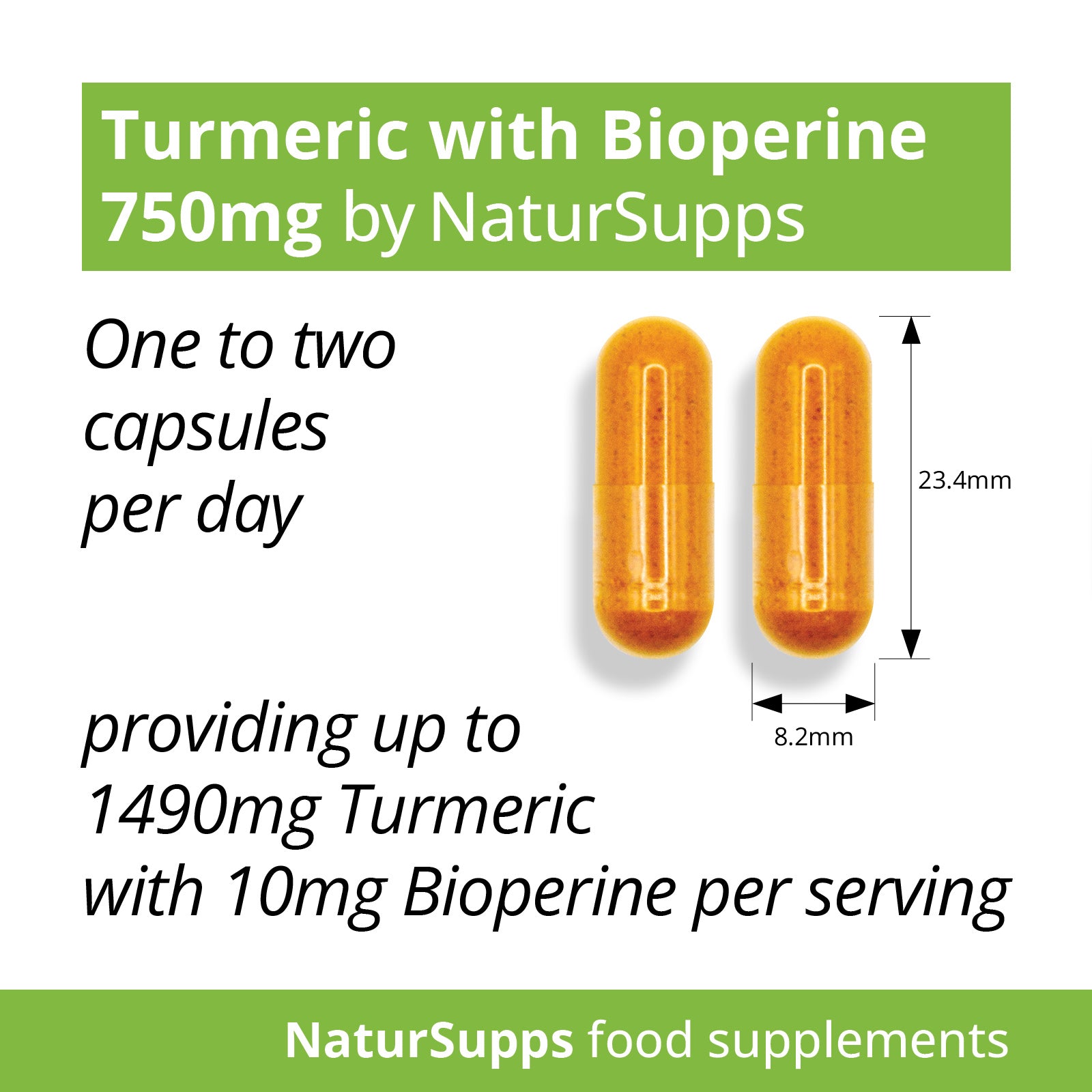 Turmeric Curcumin with BioPerine Black Pepper Extract Complex, Vegetarian & Vegan 750mg Capsules