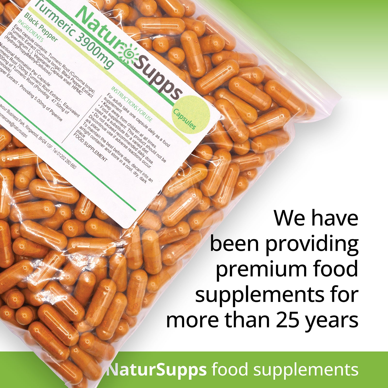 Turmeric 3900mg with Black Pepper Vegetarian & Vegan Capsules