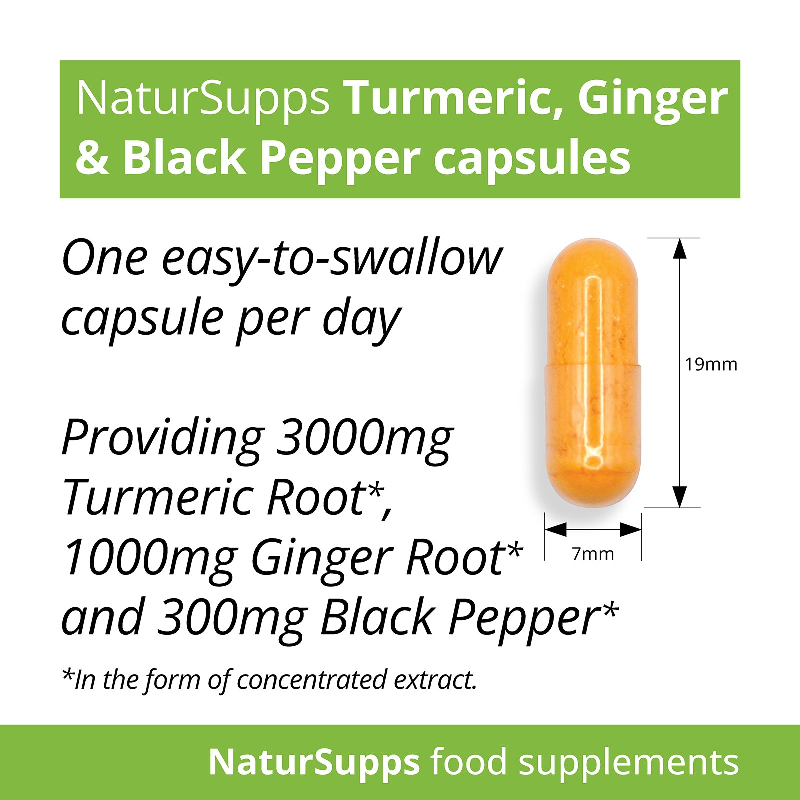 Turmeric Capsules 3000mg + Ginger + Black Pepper - 95% Curcuminoids