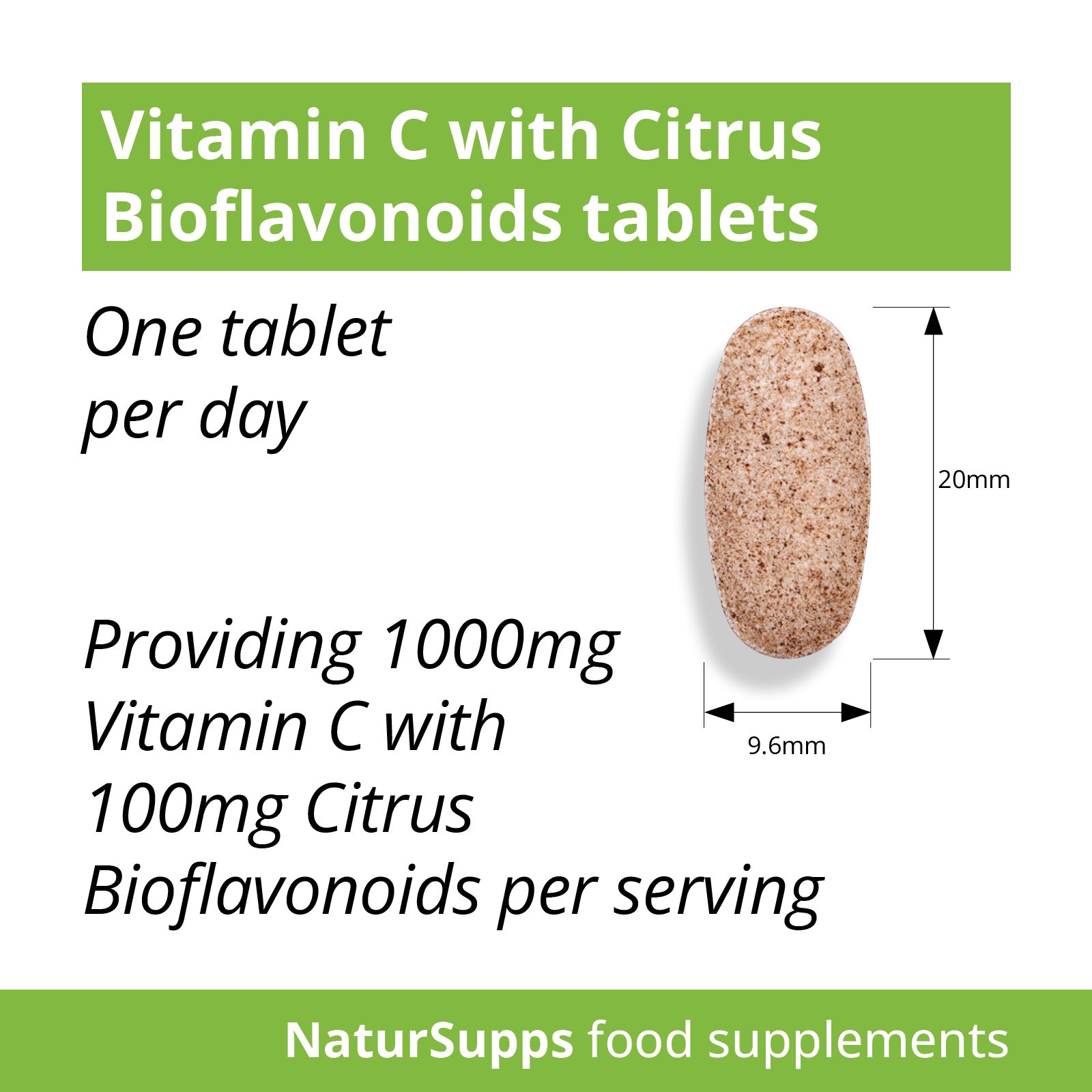 Vitamin C 1000mg Tablets with Bioflavonoids Vegetarian & Vegan Vitamin C Supplement