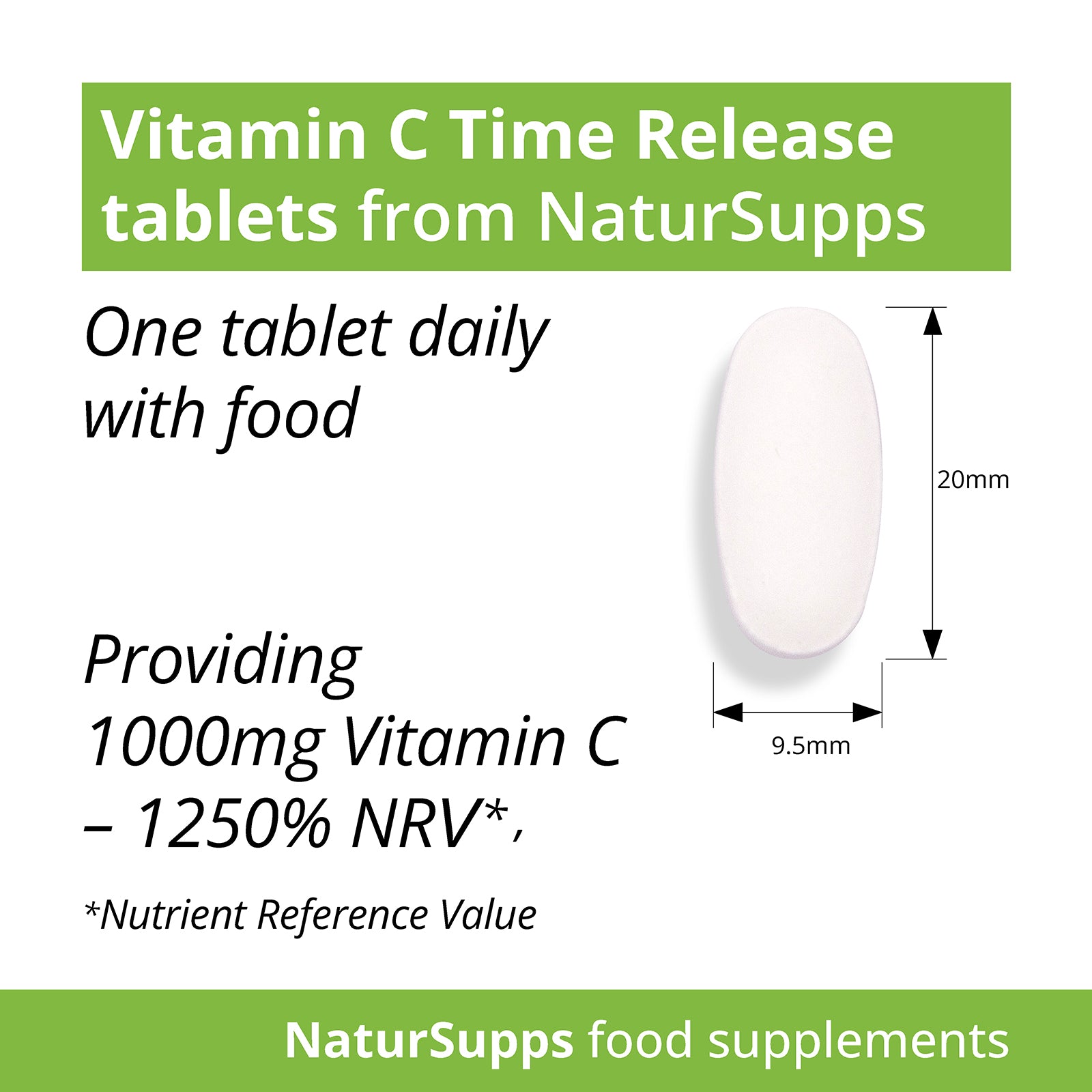 Vitamin C 1000mg Time Release Tablets Vegan Vegetarian