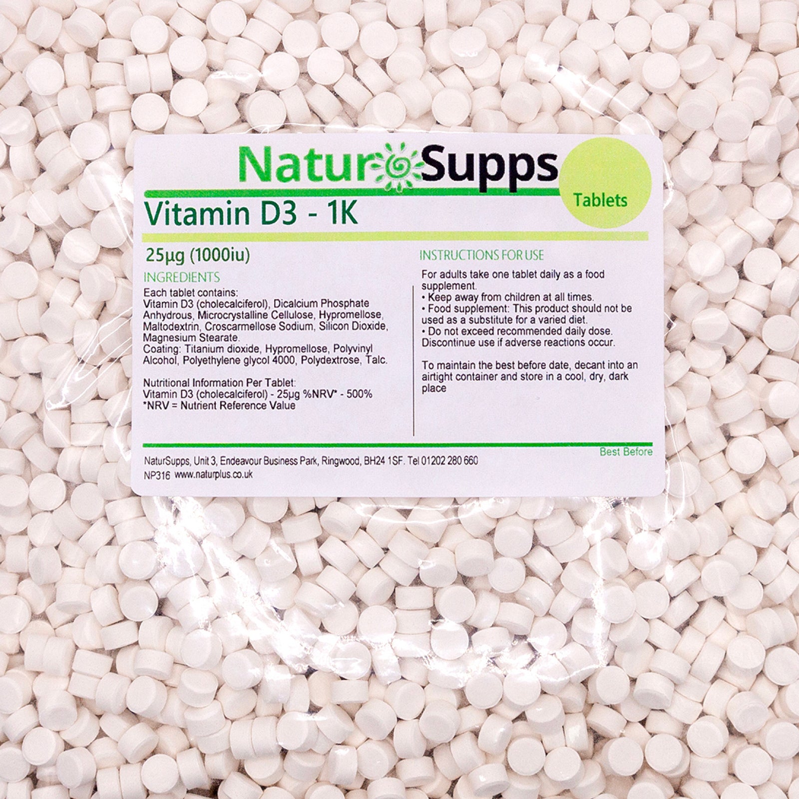 Vitamin D3 1000iu Vegetarian Tablets