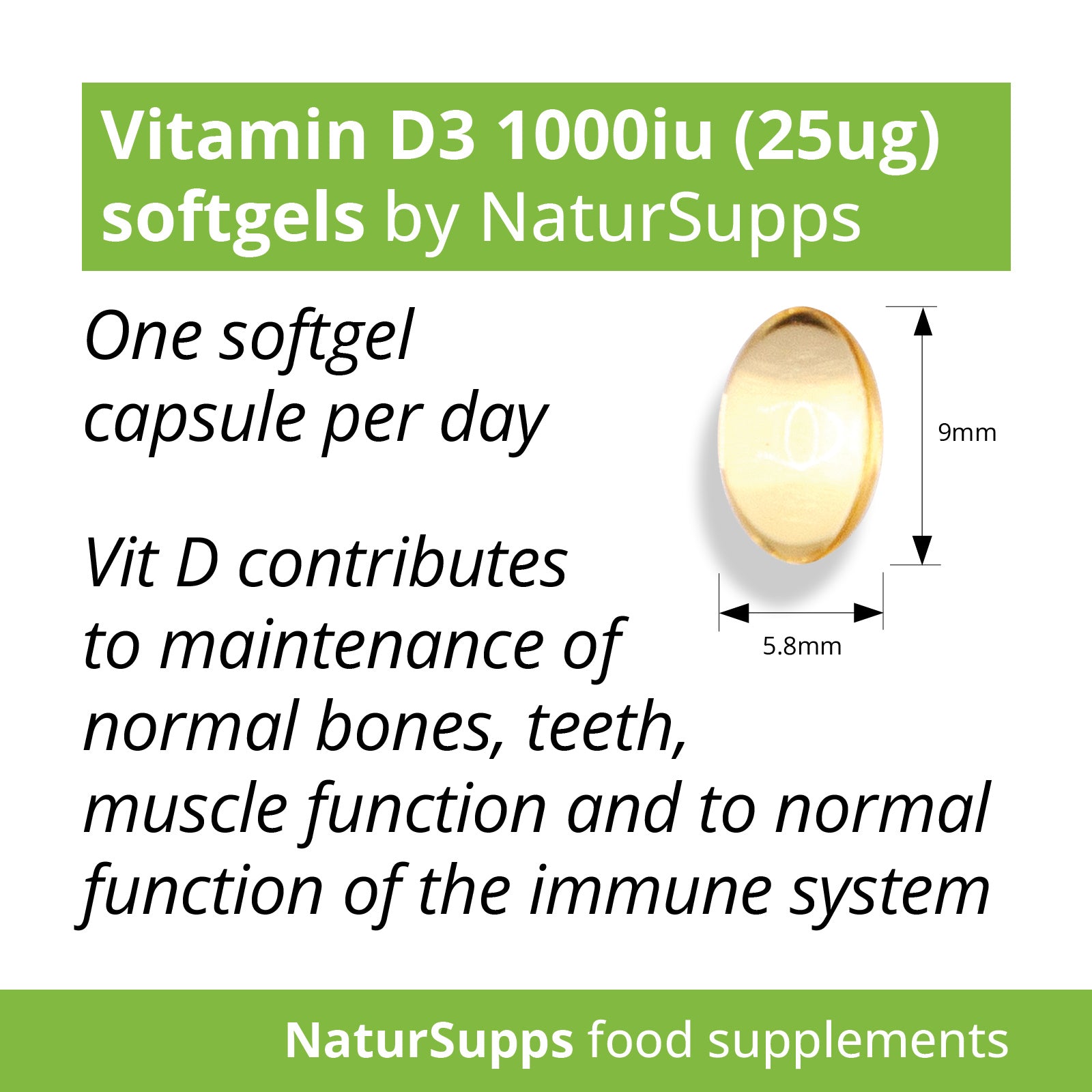 Vitamin D3 Softgels 1000iu - 25μg